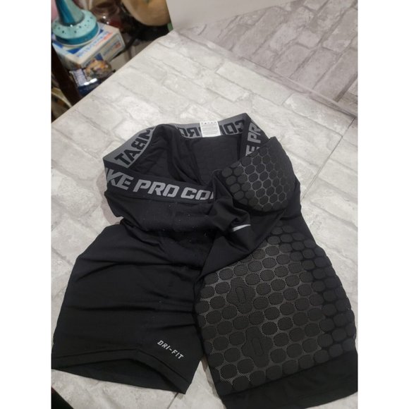 NIKE PRO COMBAT BLACK Padded Compression Shorts Basketball Men's 3XL Poly Spandx - Picture 3 of 9